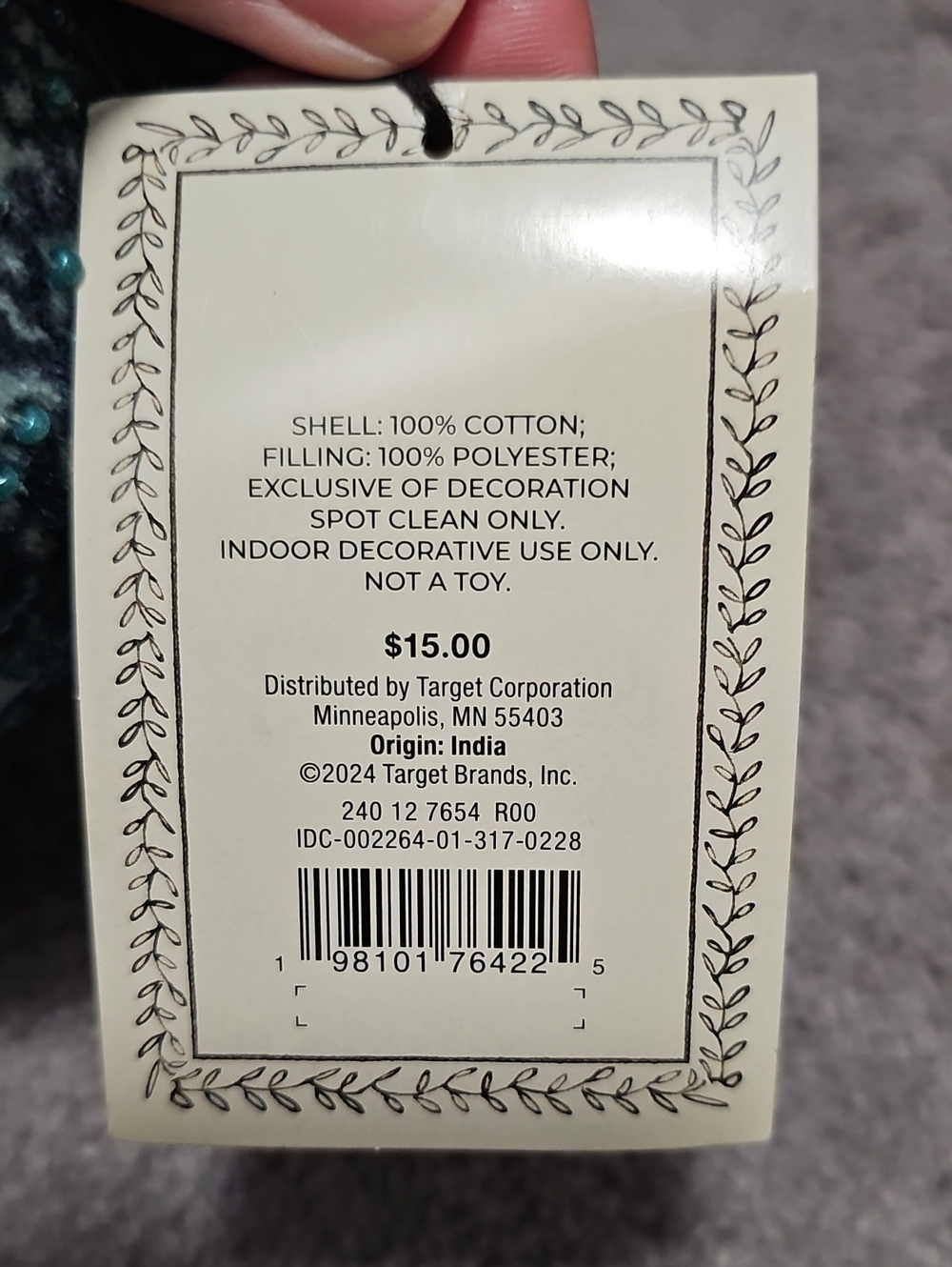NWT* John Derian Embellished Velvet Acorn Pillow - Picture 11 of 12